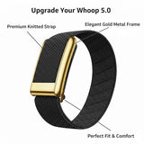 TweeDorbs SuperKnit Nylon Sports Loop Adjustable Replacement Strap for Whoop 5.0 in Golden Metal