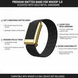 TweeDorbs SuperKnit Nylon Sports Loop Adjustable Replacement Strap for Whoop 5.0 in Golden Metal
