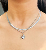 TweeDorbs Double - Layer Snake Chain with Butterfly Pendant