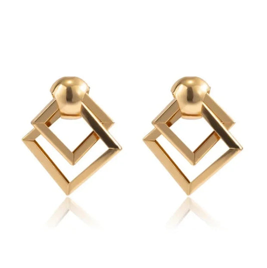 TweeDorbs Double Diamond Metal Earrings