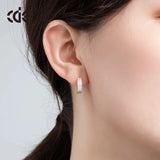 TweeDorbs  Nacre Silver Hoops