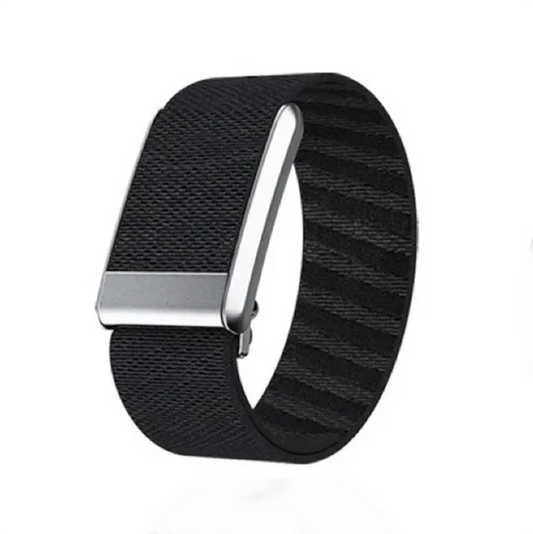 TweeDorbs SuperKnit Nylon Sports Loop Adjustable Replacement Strap for Whoop 5.0 Peak in Silver Metal
